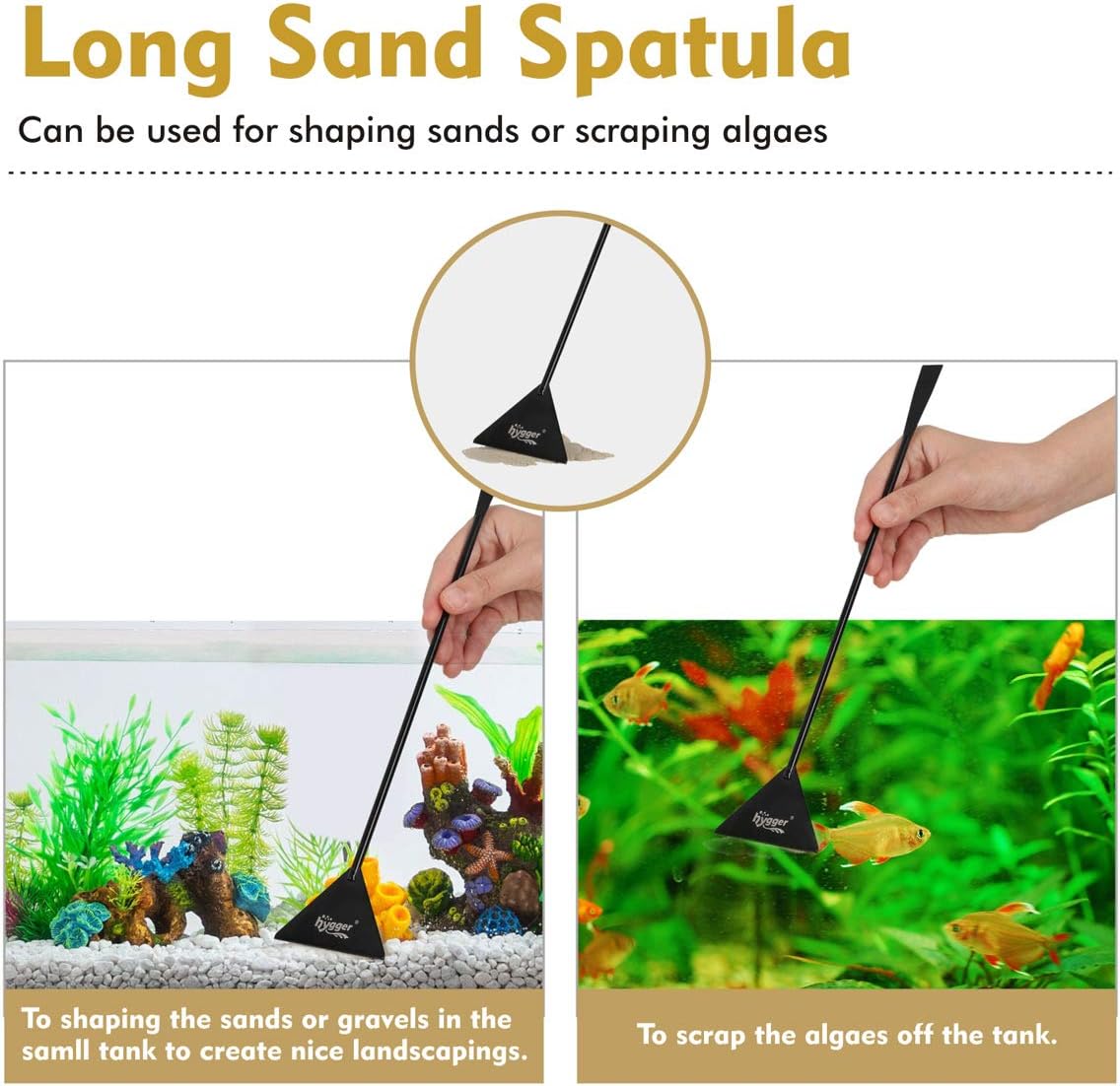 hygger Long Stainless Steel Premium Aquarium Tools, 4 PCS Aquatic Plant Tweezers Scissors Spatula