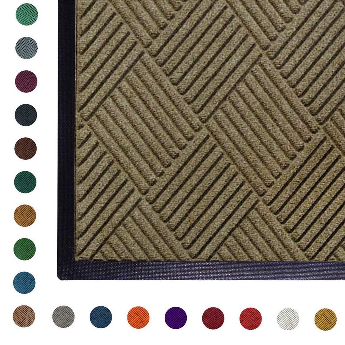 WaterHog Diamond | Commercial-Grade Entrance Mat with Rubber Border – Indoor/Outdoor, Quick Drying