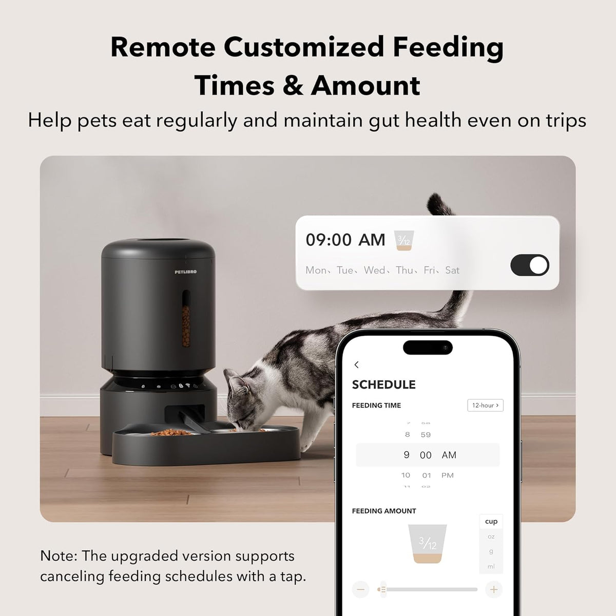 PETLIBRO Automatic Cat Feeder for 2 Cats, 5G&2.4G WiFi Pet Feeders, 5L Programmable Cat Food