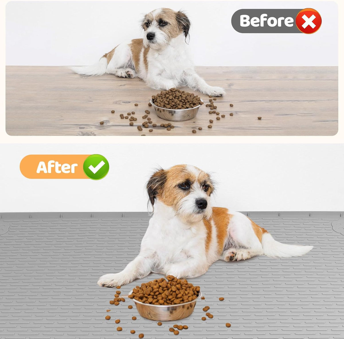 Dog Food Mat, Extra Large 40" x 28" Silicone Pet Feeding Mat for Small, Medium, and Large Pets