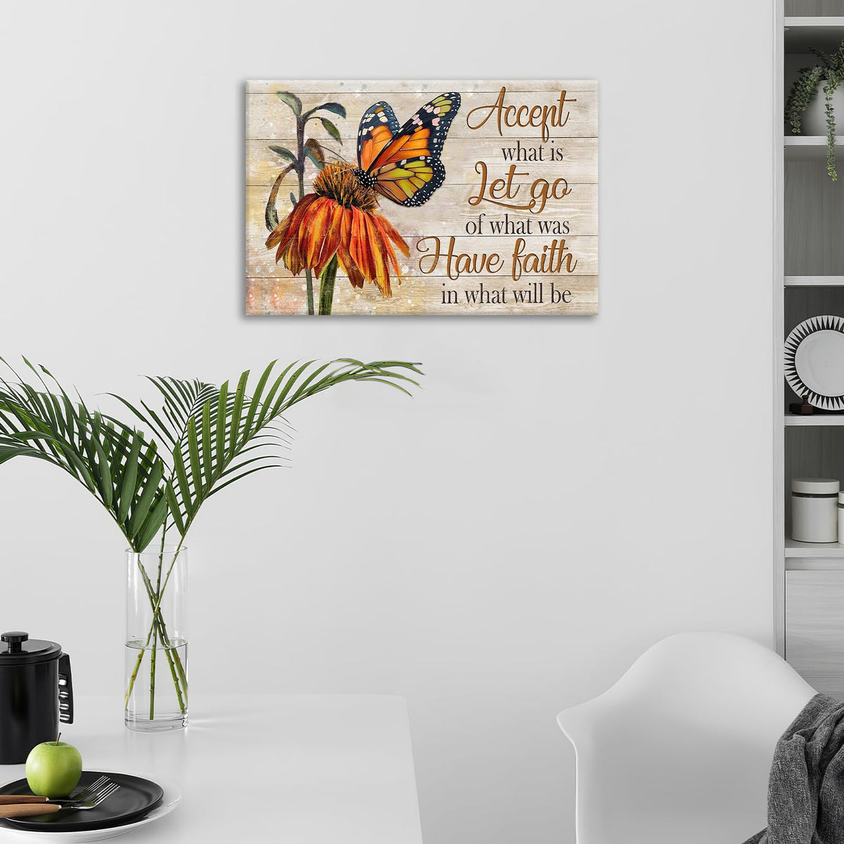 Farmhouse Butterfly Bathroom Pictures Wall Art, Rustic Floral Country Bathroom Wall Decor, Daisy