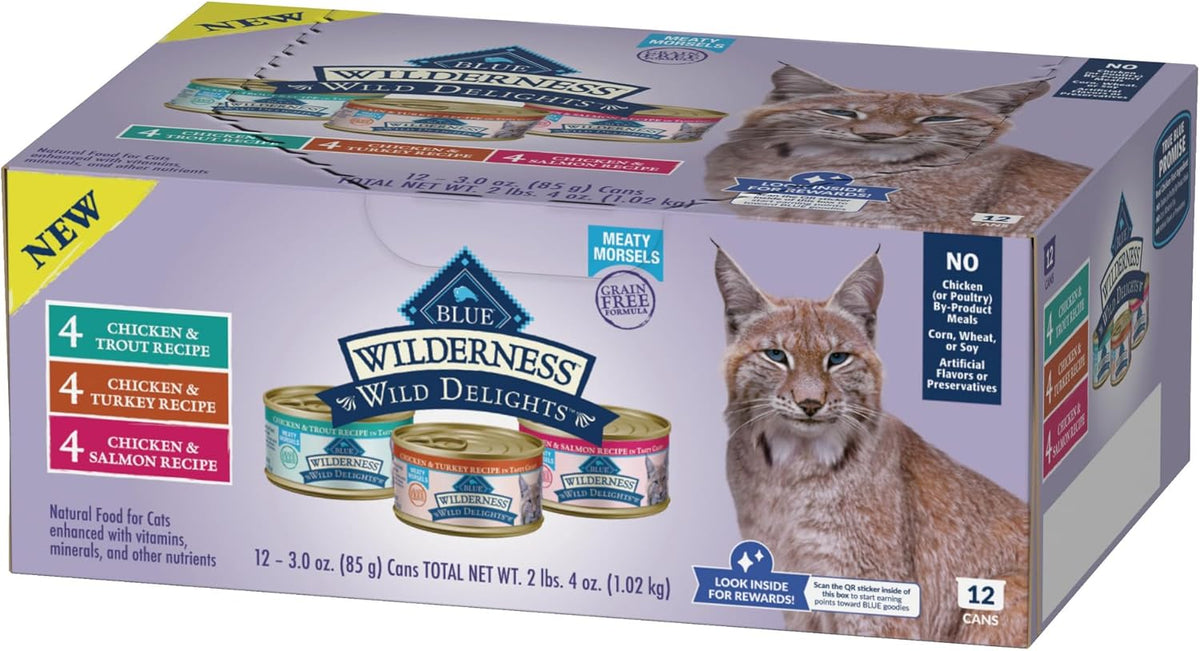 Blue Buffalo Wilderness Wild Delights High Protein Grain Free, Natural Adult Meaty Morsels Wet Cat