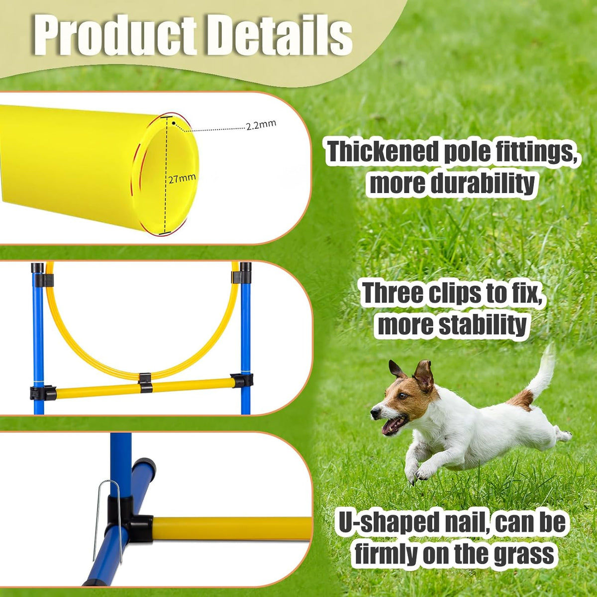 Dog Agility Course Backyard Set，Dog Agility Equipment, Dog Obstacle Course Backyard With 2-Set