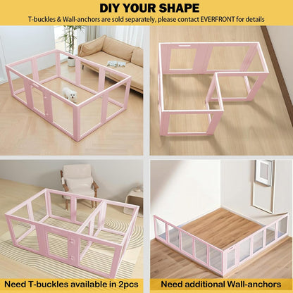 Clear Acrylic Plastic Dog Playpen - Clear Dog Play Pen - Easy Assemble Acrylic Dog Playpen - Puppy