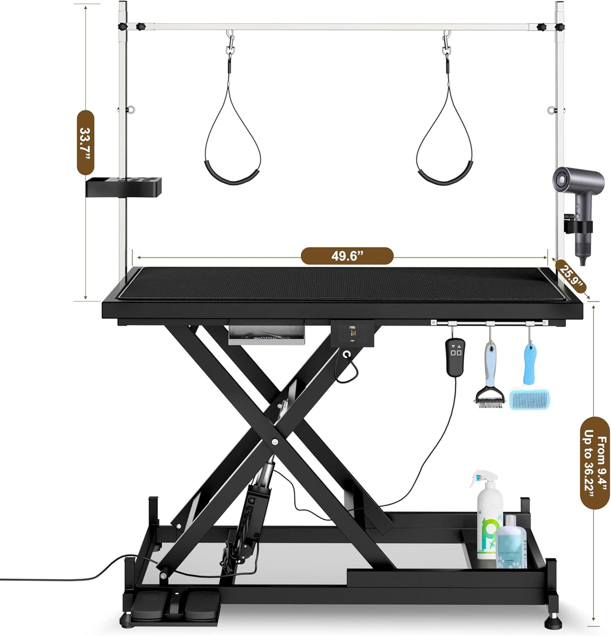 Electric Pet Grooming Table for Large Dogs - Professional Heavy Duty Height Adjustable Pet Grooming