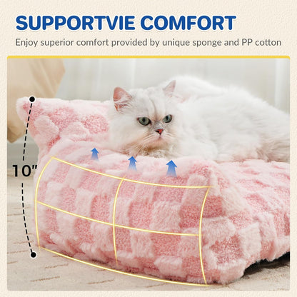 Cat Bed Cat Couch for Puppy and Kitten, Fluffy Dog Bed Medium Dogs Couch, Supportive Cats Sofa for