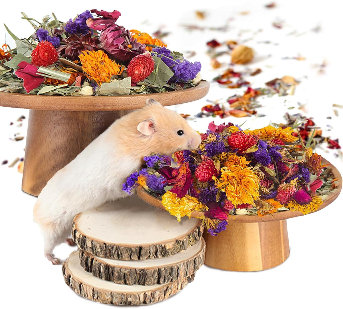 Natural Ear of Grain Flower&Herb Bedding Mate Habitat Decor, Adding Fun Hamster Accessories for