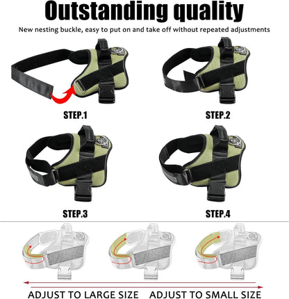 Bolux Dog Harness, No-Pull Reflective Dog Vest, Breathable Adjustable Pet Harness with Handle for