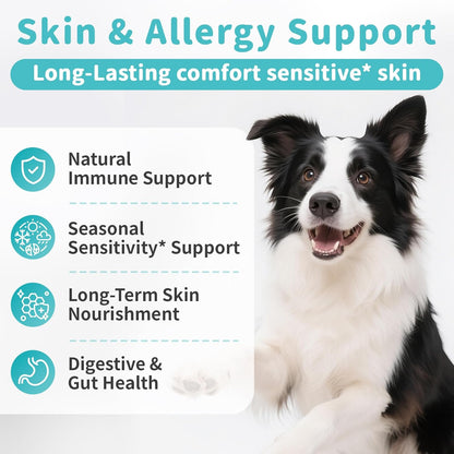 Dog Skin & Allergy Chews - Dog Probiotics for Sensitive Skin Health Support - Allergy Relief