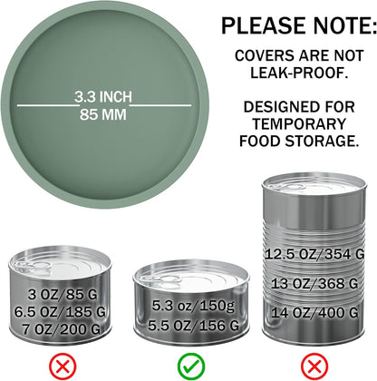 OHMO 2 Pack Pet Food Can Lids, (3.3 in / 85mm) Silicone Pet Food Can Lids Covers for 5.5 oz Cat and