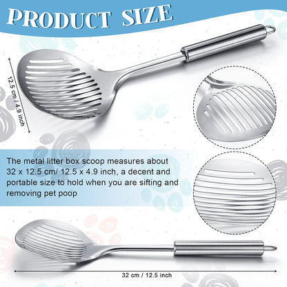 2 Pcs Cat Metal Litter Scoop Litter Scoop, Cat Accessories Scooper Stainless Steel Kitty Poop