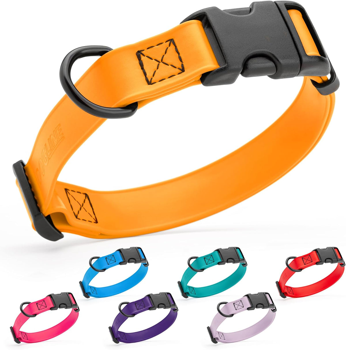 Dogline Biothane Waterproof Dog Collar with Quick Release Buckle Strong Coated Nylon Webbing with