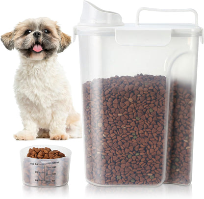 TBMax Dog Food Storage Container 5-7 lbs, Airtight Cat Food Container with Larger Spout & Measuring