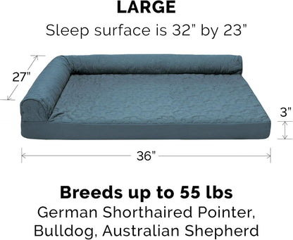 Furhaven Cooling Gel Dog Bed for Large/Medium Dogs w/ Removable Bolsters & Washable Cover, For Dogs