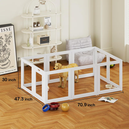Clear Acrylic Dog Playpen Transparent Dog Playpen Indoor, Easy Assemble Clear Pet Pen for Puppy