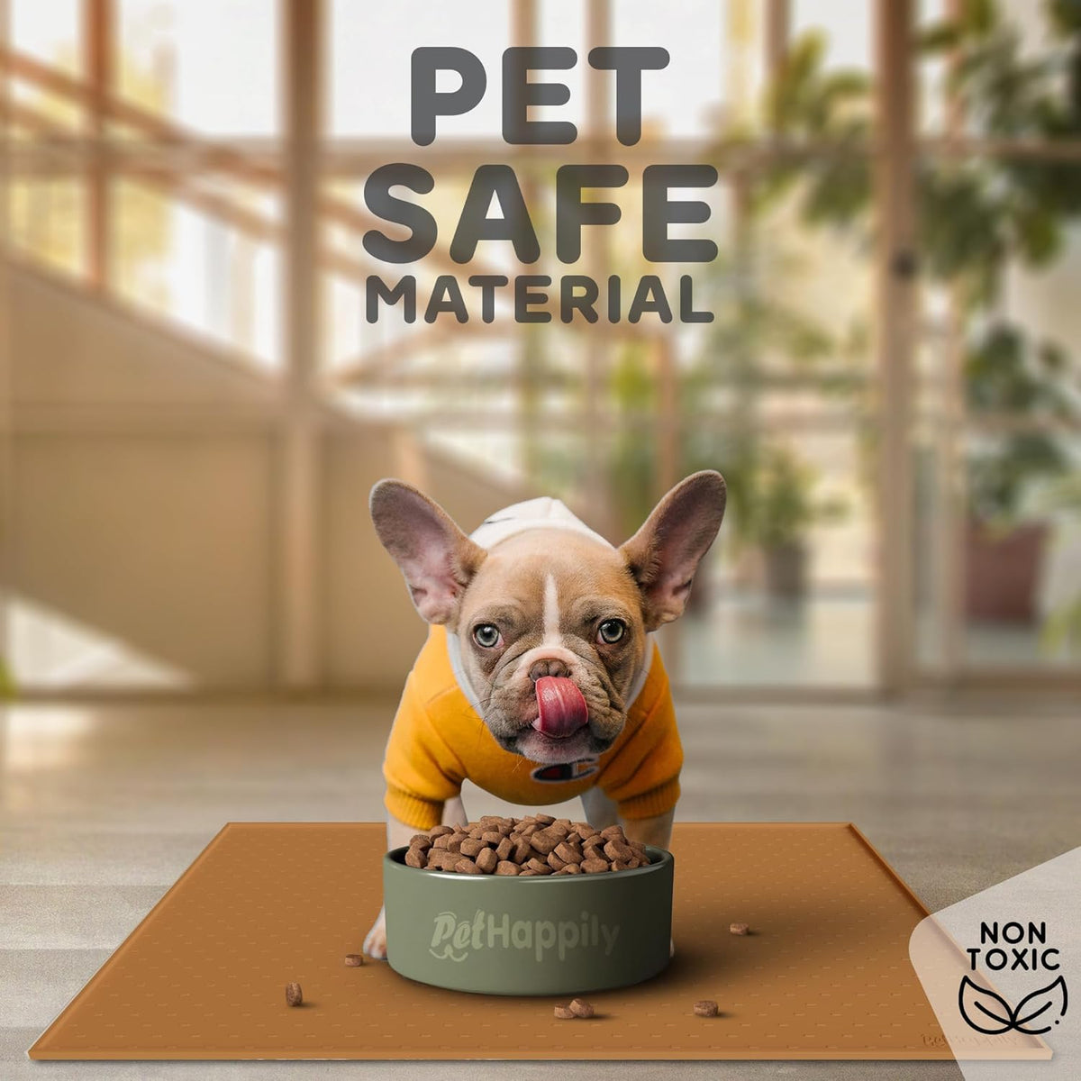Dog Food Mat - 24x15 Raised Edges Dogs Mat for Food and Water Prevent Spill, Waterproof Cat Food