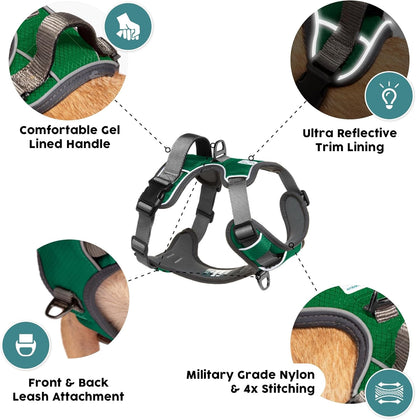 Embark Adventure Dog Harness, Reflective Trim No Pull Dog Harnesses for Small Sized Dogs - Military