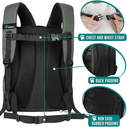 PetAmi Dog Backpack Carrier for Small Large Cat, Pet, Puppy, Ventilated Pet Hiking Backpack Travel