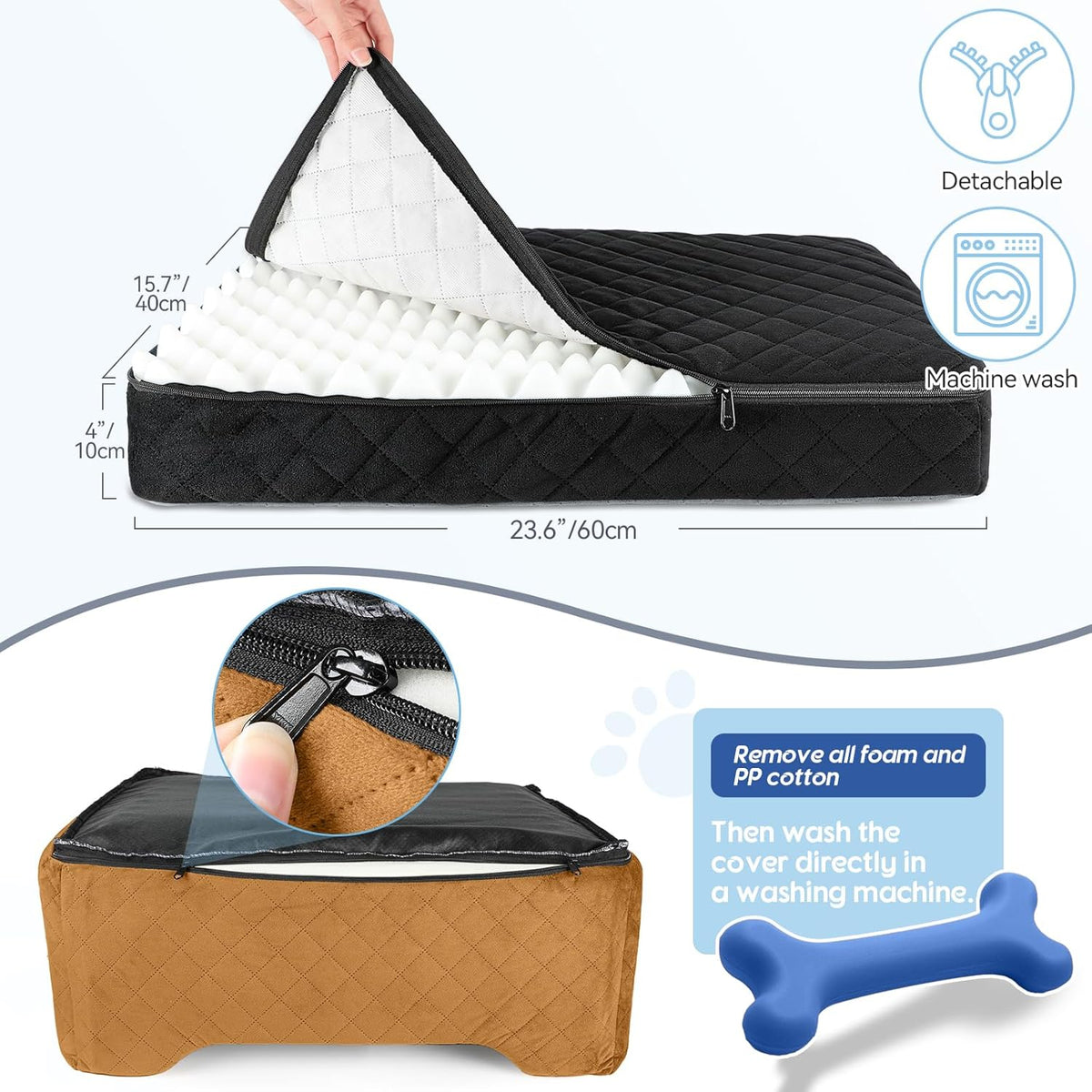 Dog Car Seat for Medium/Large Dogs,Dog Booster Seat for Dog Under 50lbs or 2 Small Dogs, Detachable