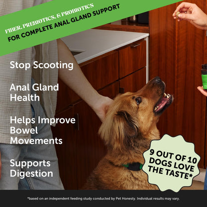 Dog Scoot Stopper - Complete Anal Gland Support with Fiber, Prebiotics & Probiotics - No Scoot for