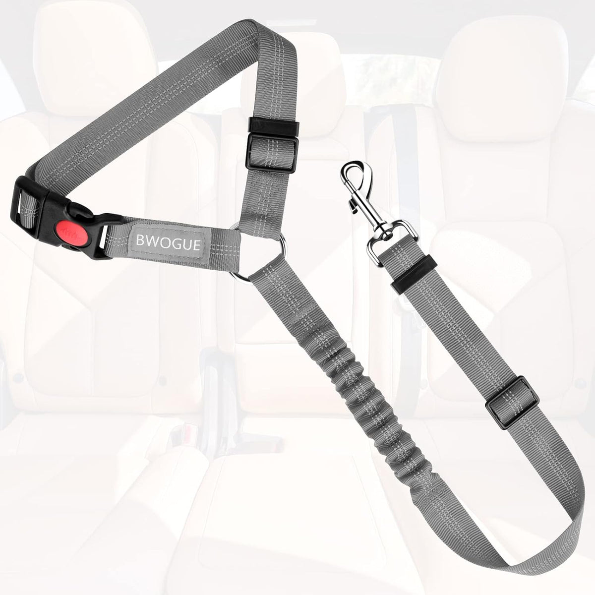 BWOGUE Pet Dog Cat Seat Belts, Car Headrest Restraint Adjustable Safety Leads Vehicle Seatbelt