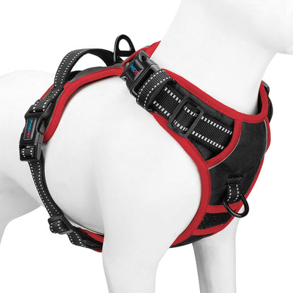 PHOEPET 2019 Upgraded No Pull Dog Harness, Reflective Adjustable Vest, with a Training Handle + 2