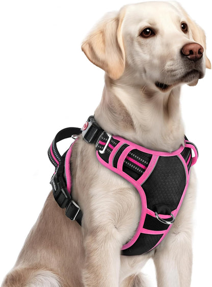 rabbitgoo Dog Harness for Large Dogs, No Pull Pet Vest with 3 Buckles, Adjustable Soft Padded Pet
