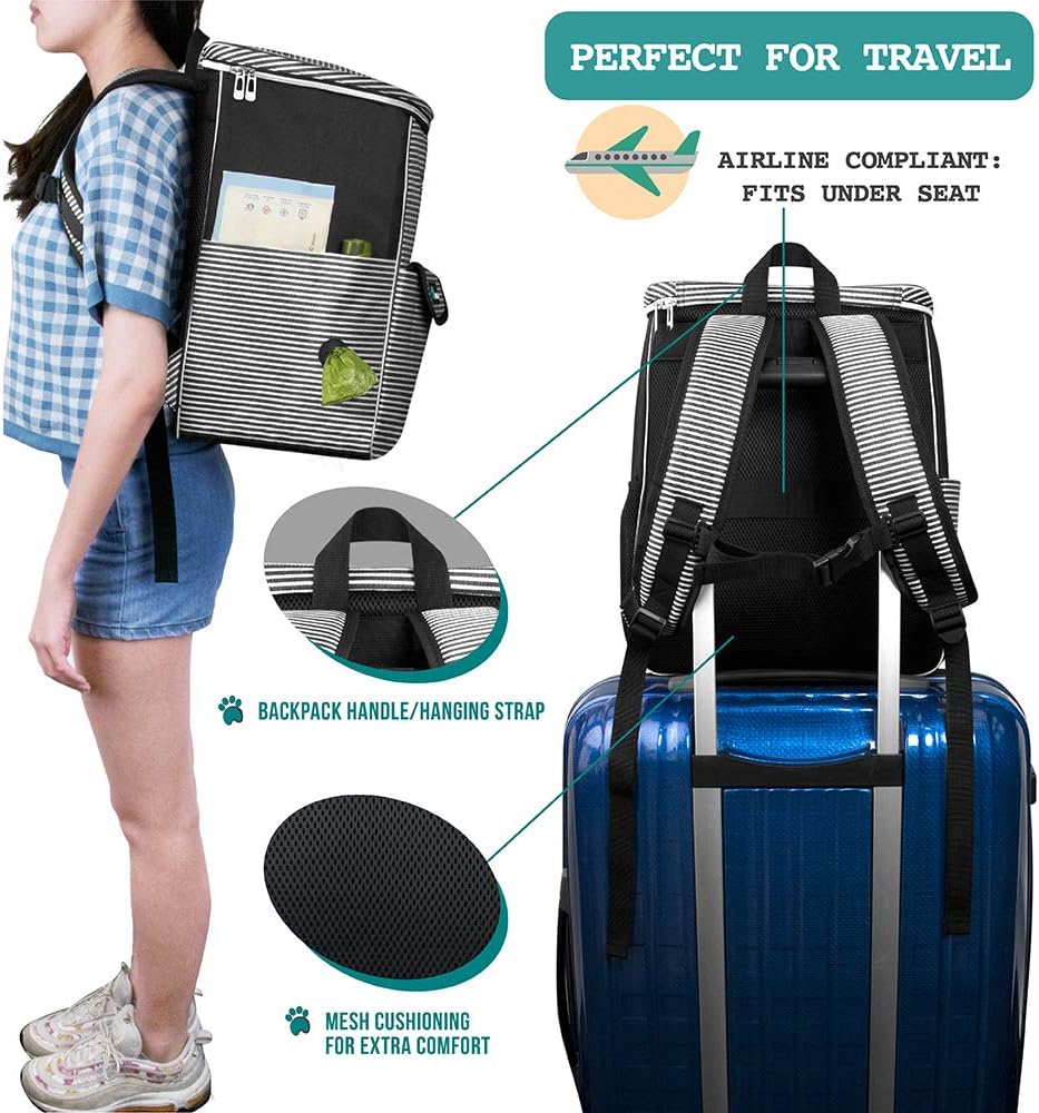 PetAmi Dog Travel Bag Backpack, Airline Approved Dog Bags for Traveling, Puppy Diaper Bag Supplies