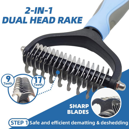Dog Brush for Shedding,7 PCS Pet Grooming Brush Kit to De-fur & Hair Slicker Deshedding Brushes