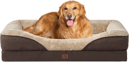 EHEYCIGA Memory Foam XL Dog Bed for XLarge Sized, Extra Large Orthopedic Dog Sofa with Sides and