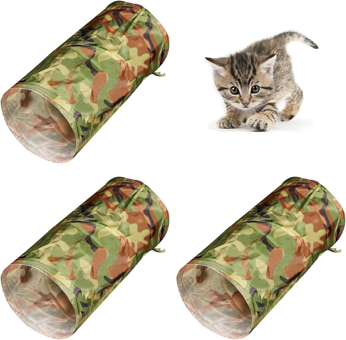 iCAGY Foldable Spiral Cat Tunnel - Indoor Toy for Small Cats, Kittens, and Rabbits - Tube for