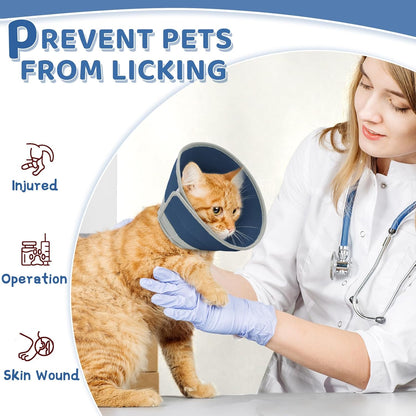 Cat Cone Collar Soft to Stop Licking, Adjustable, Foldable Lightweight Kitten Cones After Surgery