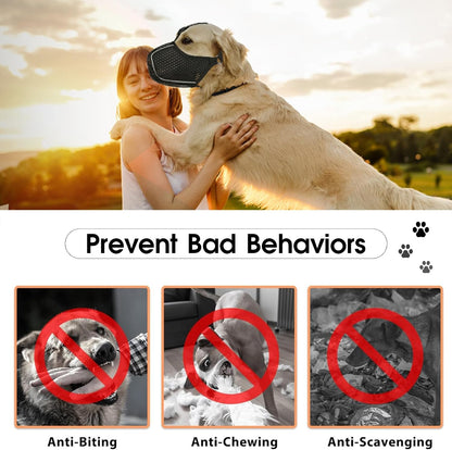 Dog Muzzle, Mesh Soft Muzzle for Small Medium Large Sized Dogs, Breathable Adjustable Puppy Muzzles