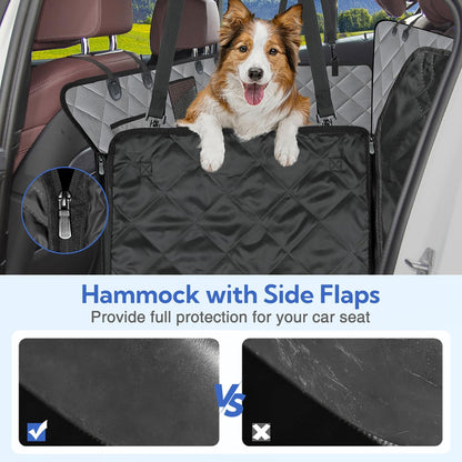 Kytely Dog Car Seat Cover for Back Seat,Waterproof Hammock with Mesh Window, Anti-Scratch Nonslip
