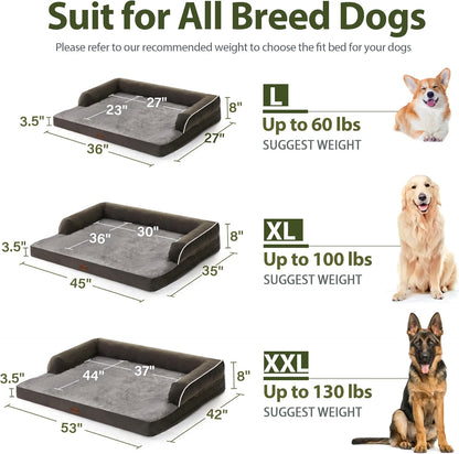 Orthopedic Dog Beds for Extra Large Dogs, Waterproof Dogs Beds XLarge, Memory Foam Dog Couch Beds