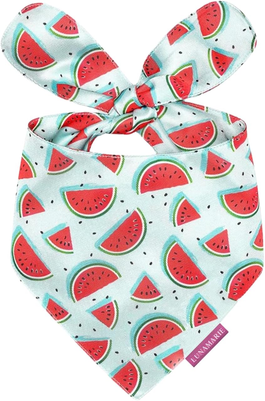 LunaMarie - Luxury Pet Birthday Bandanas -Premium & Silky Poly Fabric | 100% Handmade | Custom