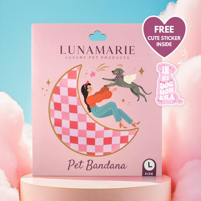 LunaMarie - Luxury Pet Birthday Bandanas -Premium & Silky Poly Fabric | 100% Handmade | Custom