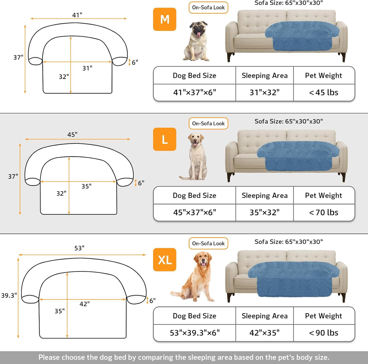 GGIB Calming Dog Bed Fluffy Plush Dog Mat for Furniture Protector with Removable Washable Cover for
