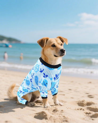 PET SHOW 4 Pack Small Dog Pajamas for Medium Dogs Girl Boy Watermelon Soft Stretchy PJs Whale Ice