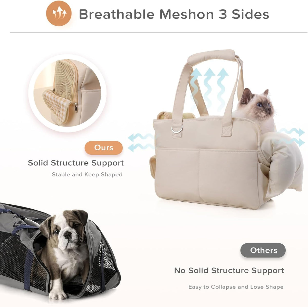 Dog Carriers for Small Dogs, Soft Sided Folding Small Dog Carrier for Dogs Medium Cats Puppies up