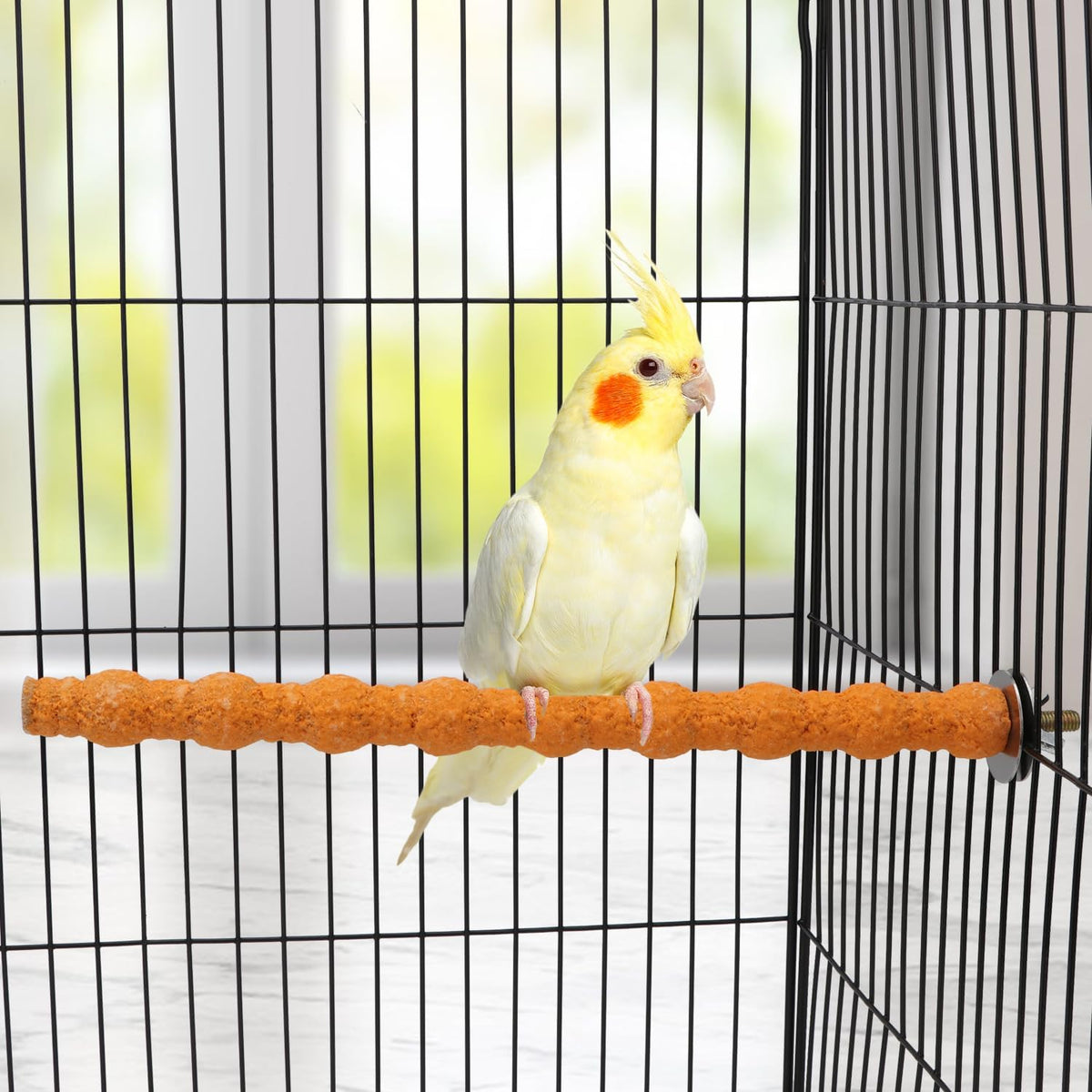 Hypeety Wood Perch Stand Paw Grinding Stick Toy Colorful Pet Bird Cage Stand Platform for Bird