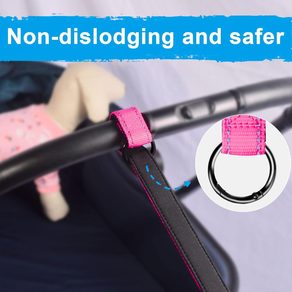 PetBonus Short Dog Leash, Safety Wrist Strap for Retractable Dog Leash, Reflective Design and