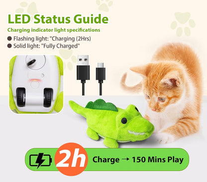 Interactive Cat Toys for Indoor Cats - Automatic Moving Cat Chase Toy for Bored Indoor Adult Cats