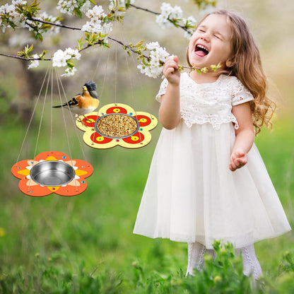 Fennoral 4 Pack Bird Feeder Kits for Kids Make Your Own Bird Feeders Wooden Art and Craft for Girls