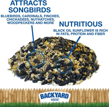 CountryMax Backyard Seeds Songbird Blend Wild Bird Seed – 50 lb Bag – Premium Mix with Sunflower