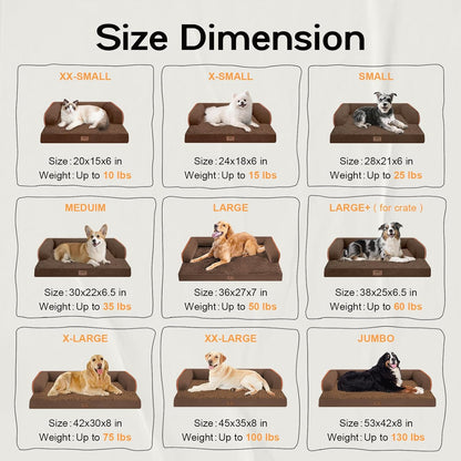 Dog Bed Medium Size Dog-Orthopedic Waterproof Bed for Dogs,Foam Couch Sofa with Washable Removable
