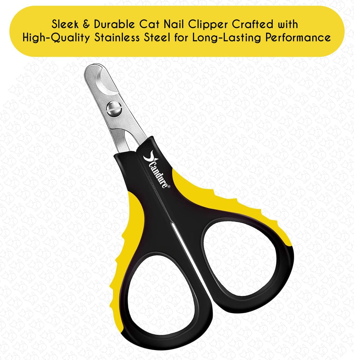 Candure Cat Nail Clipper Stainless Steel Cat Claw Trimmers for Rabbits, Guinea Pigs, Birds