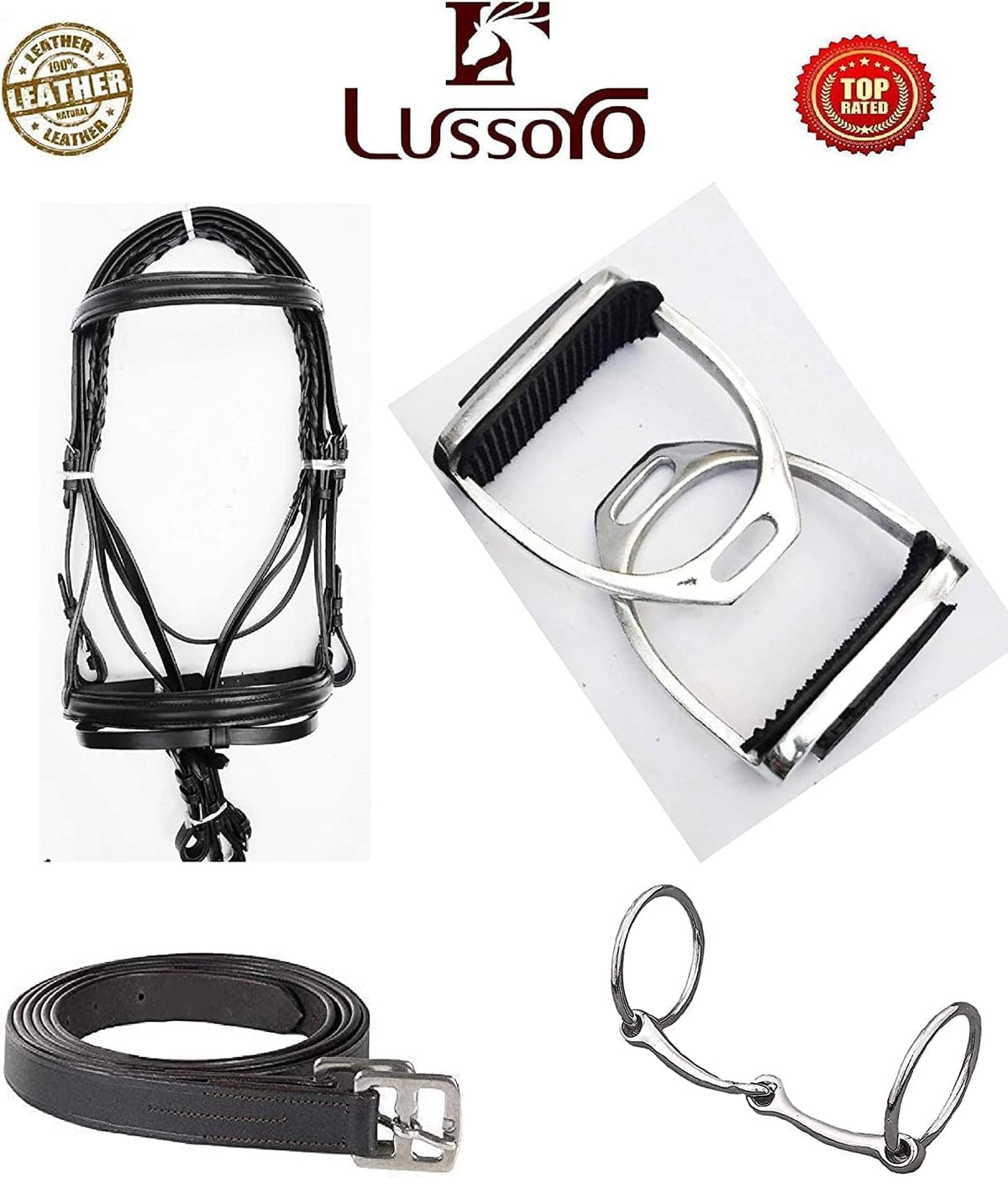 Leather English Riding Horse Black Saddle Starter Kit for Horse Riding Gift Set English Jumping