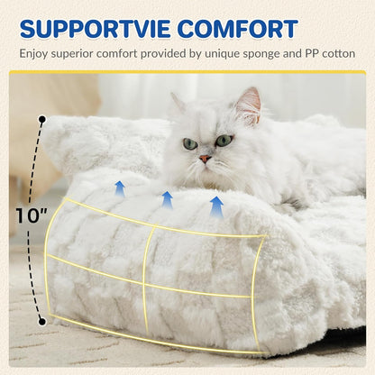 Cat Bed Dog Couch for Puppy and Kitten, Fluffy Dog Bed Medium Dogs Couch, Supportive Cat beds for