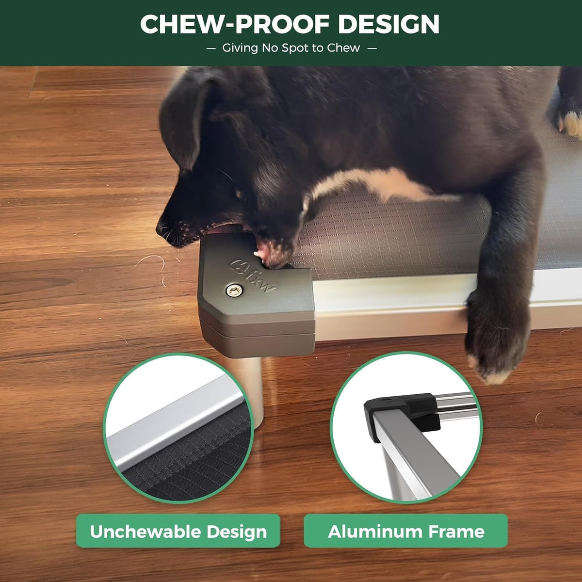 FXW TitanNest Chew-Proof Elevated Dog Bed, Raised Cot for Indoor/Outdoor/Camping Use, Durable &
